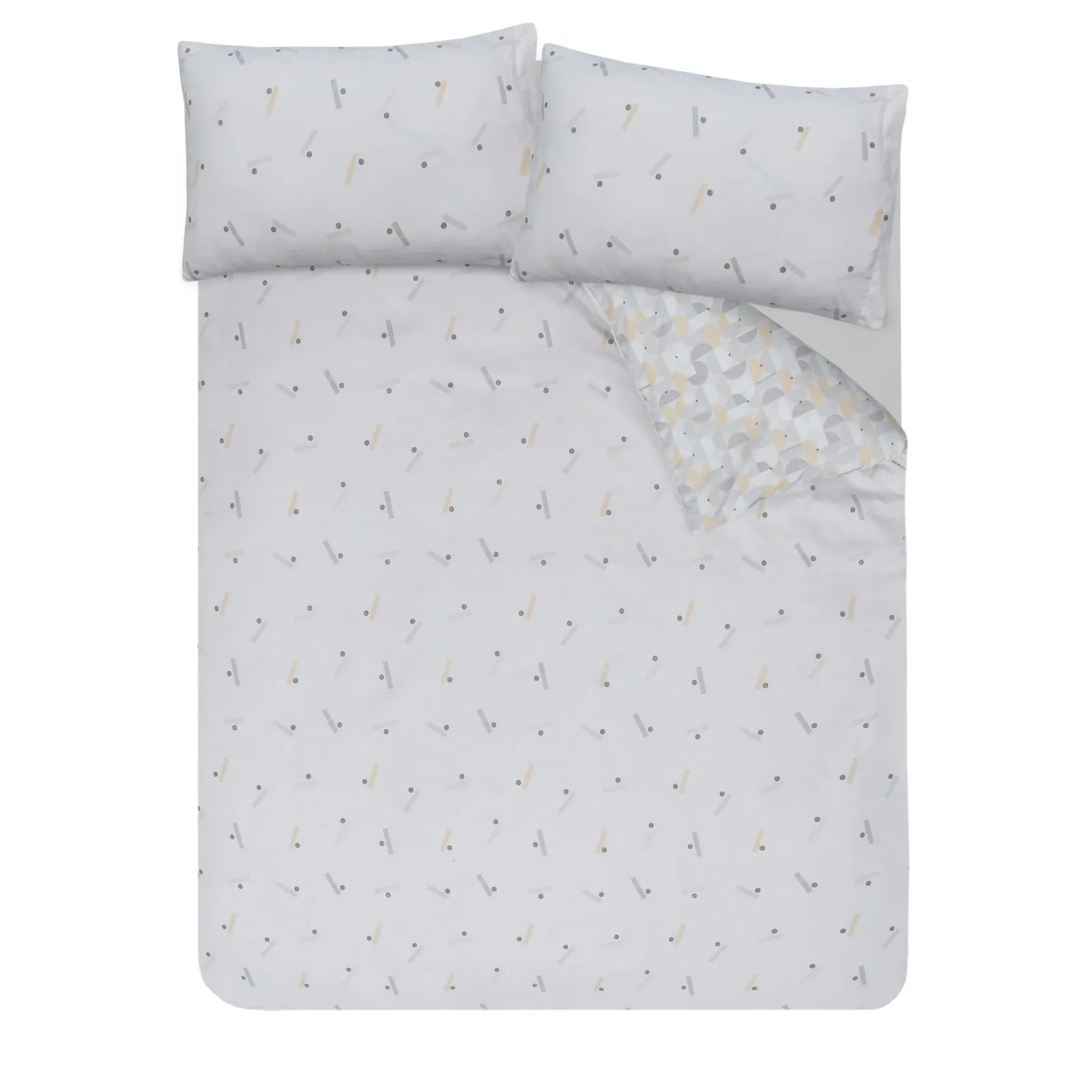 Smart Living Printed Reversible Circle Geo Duvet Cover With Pillowcases in Yellow 4