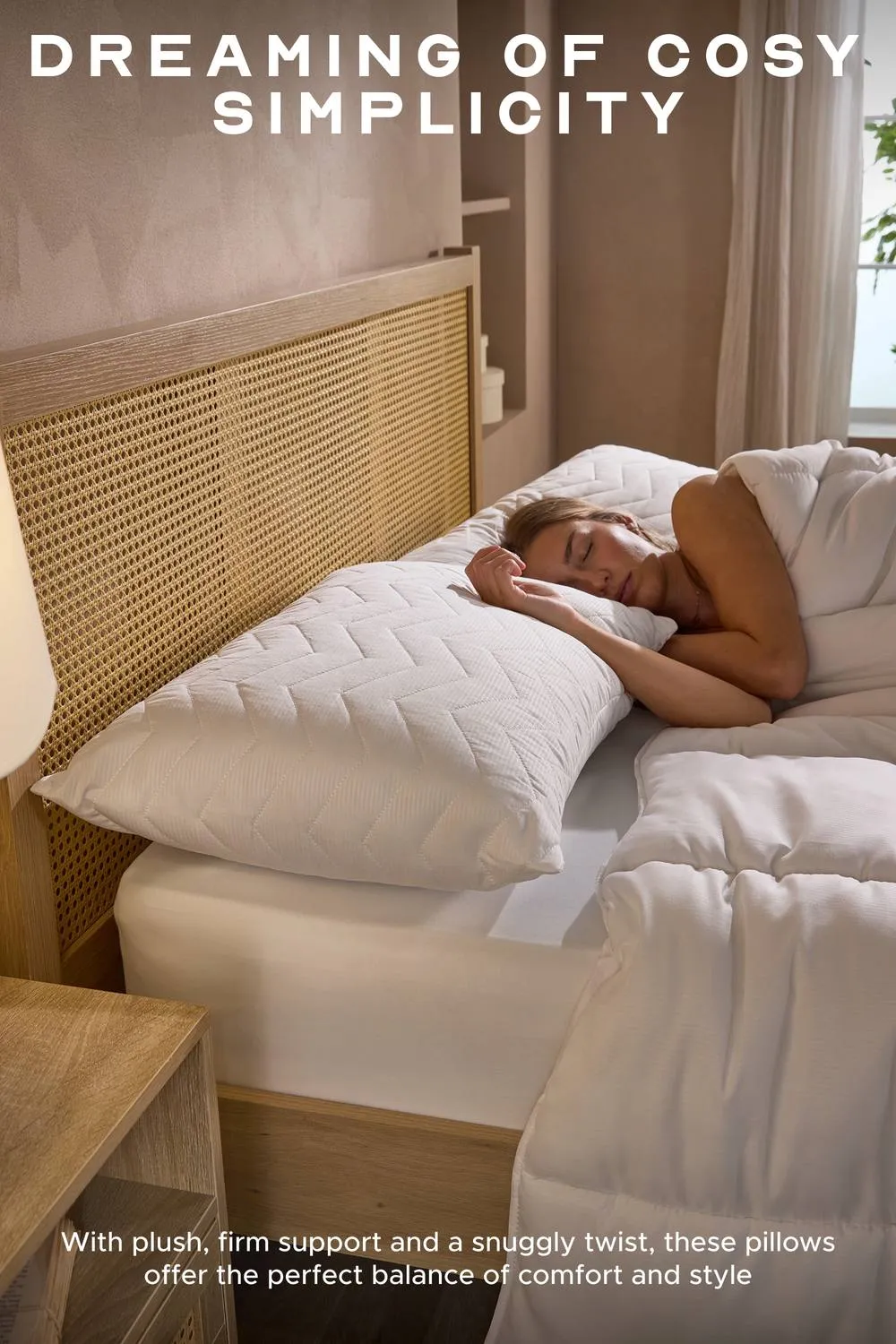 Snuggledown Scandi Rebound Pillow, Firm Support, 4 Pack in White 2