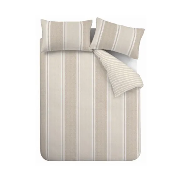 Catherine Lansfield Banded Stripe Polycotton Duvet Cover & Pillowcase Set 6