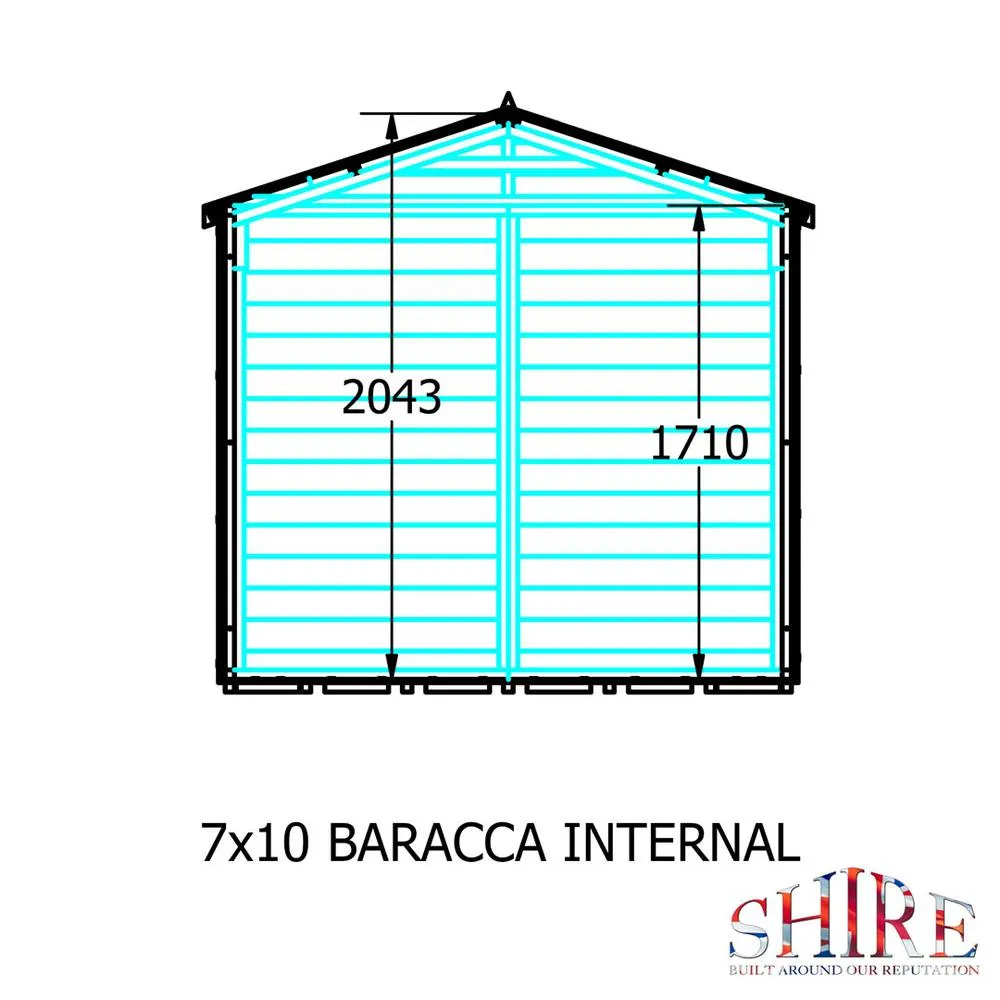 Shires Baracca 7 x 10 ft Dip Treated Shed Single Door with One Opening Window in Brown 5