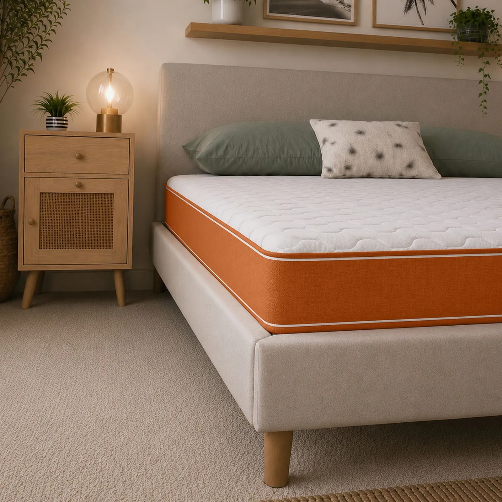 eXtreme Comfort Ltd 18cm Hybrid Memory Foam Spring Mattress CoolTouch Cover in Orange 3