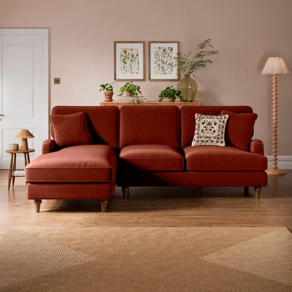 Beatrice II Velvet Corner Chaise Sofa 1