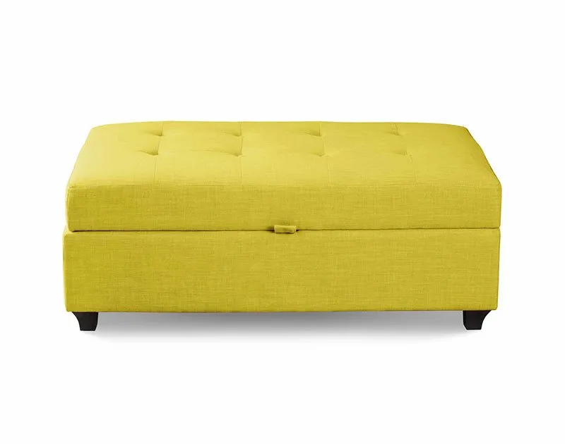 Leon Upholstered Ottoman - Olive