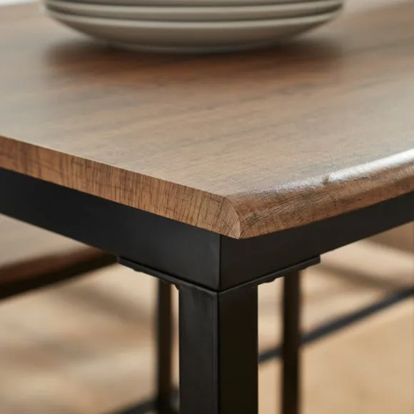 Ronan 4 Seater Wave Edge Dining Table and Bench Set 3