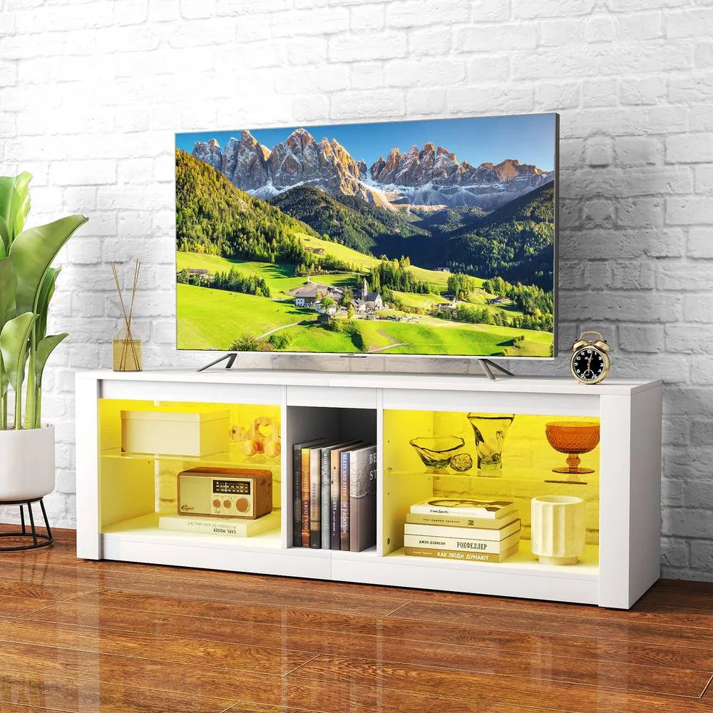 Costway Wooden TV Stand Cabinet for 65 Inch TVs Media Entertainment Center in White 6