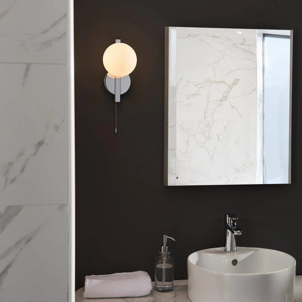 Netlighting 'RIOMAGGIORE' Non Dimmable Contemporary Bathroom Glass Wall Lamp in Grey