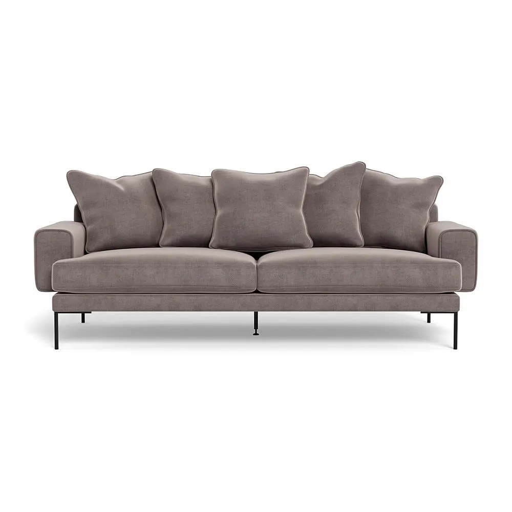 Heal's Torrington 4 Seater Sofa Smart Luxe Velvet Mushroom Black Feet 1