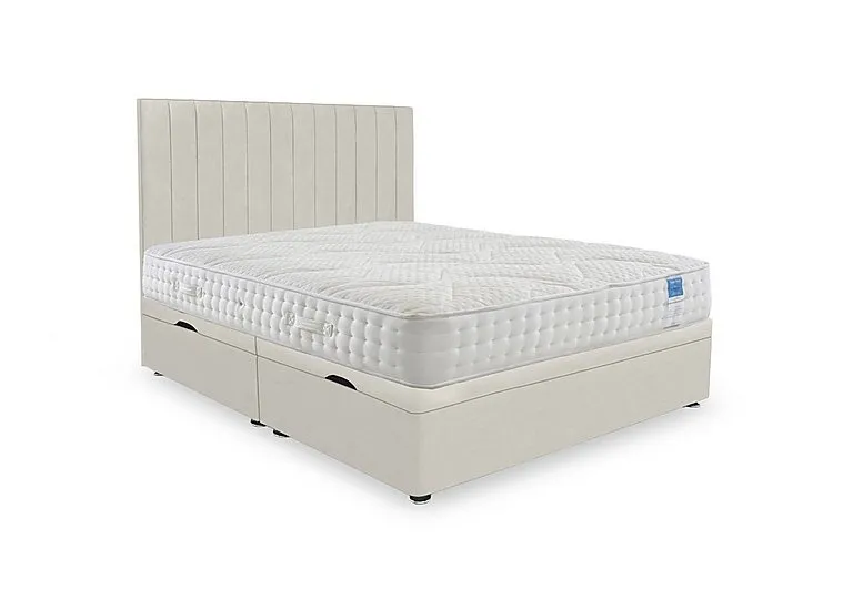 Luxury Firm Side Lift Ottoman Divan Set - Super King - Plush Ecru