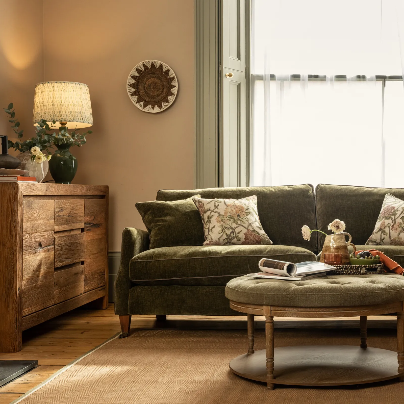 English Heritage Quarry 26 Large Sofa- Pre-Set Scatters, Green Fabric | Barker & Stonehouse 3