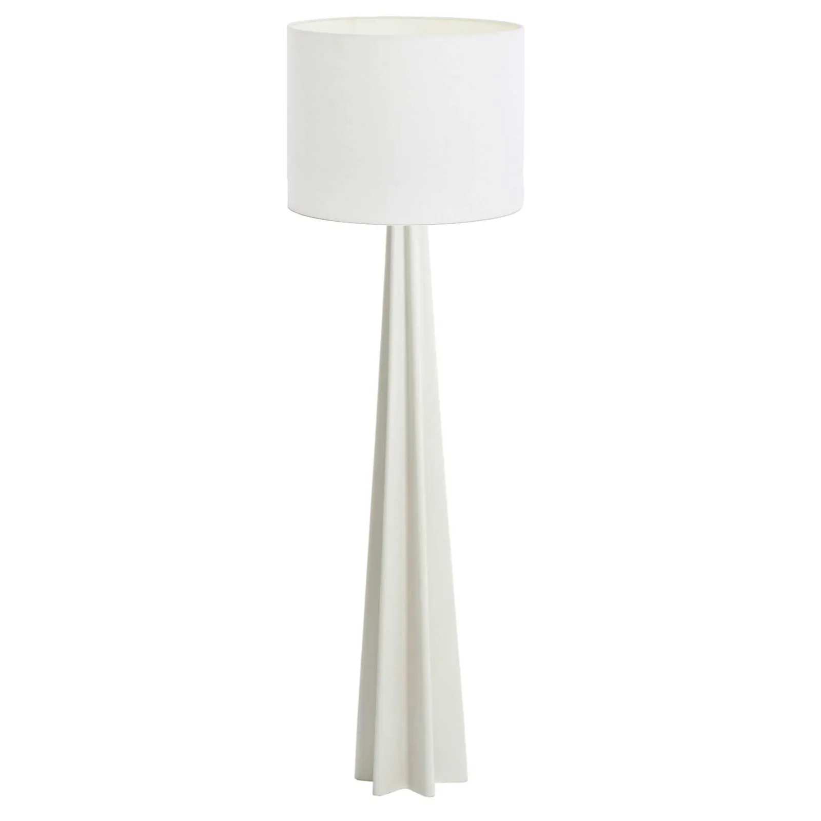 Tall Fluted Floor Lamp, White Metal | Barker & Stonehouse