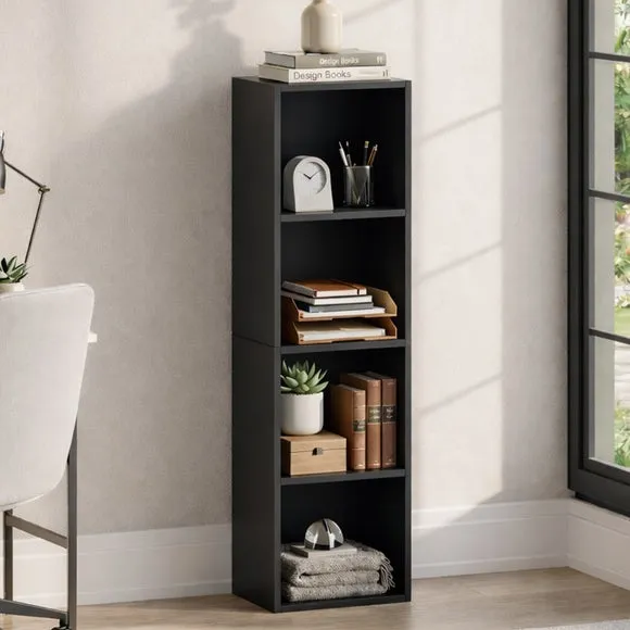 Return - Oxford 4 Tier Cube Bookcase, Black