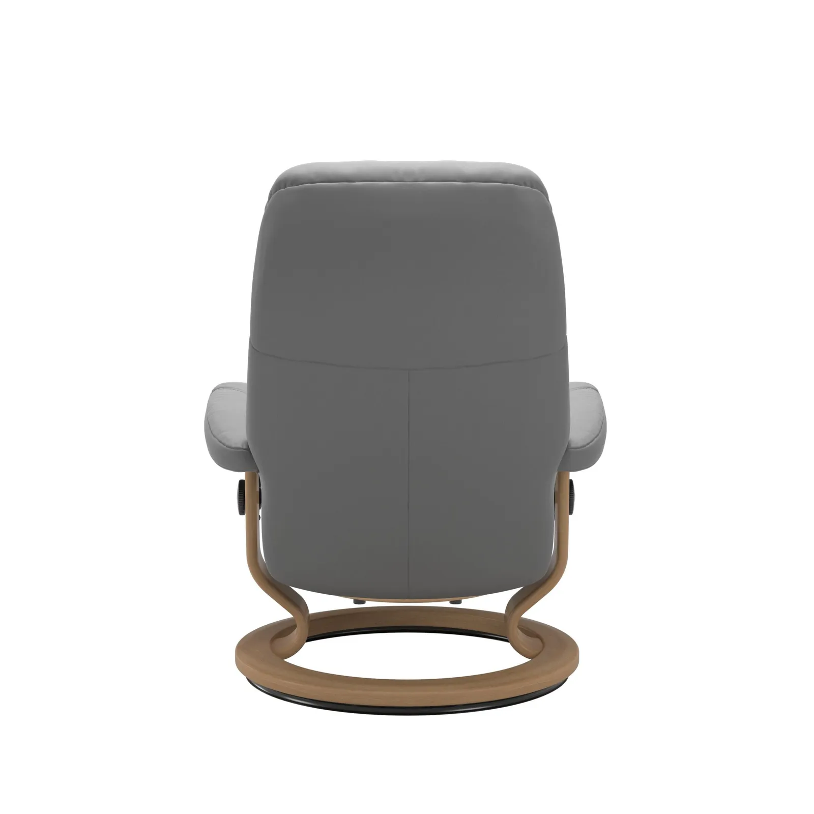 Stressless Consul Medium Recliner Chair & Stool, Grey Leather | Barker & Stonehouse 3