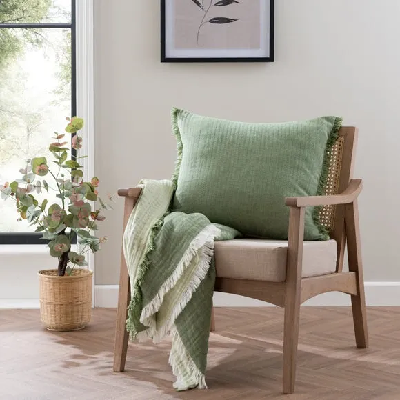 Reversible Muslin Cotton Square Cushion Cover