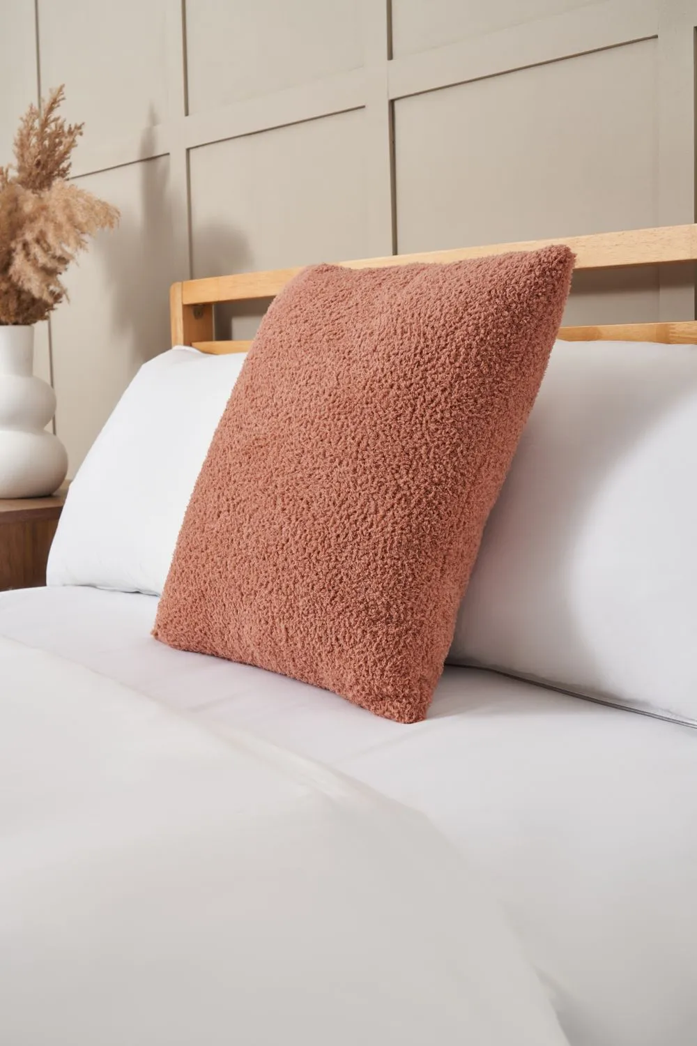 BHS Teddy Bear Fleece Cushion in Red 1
