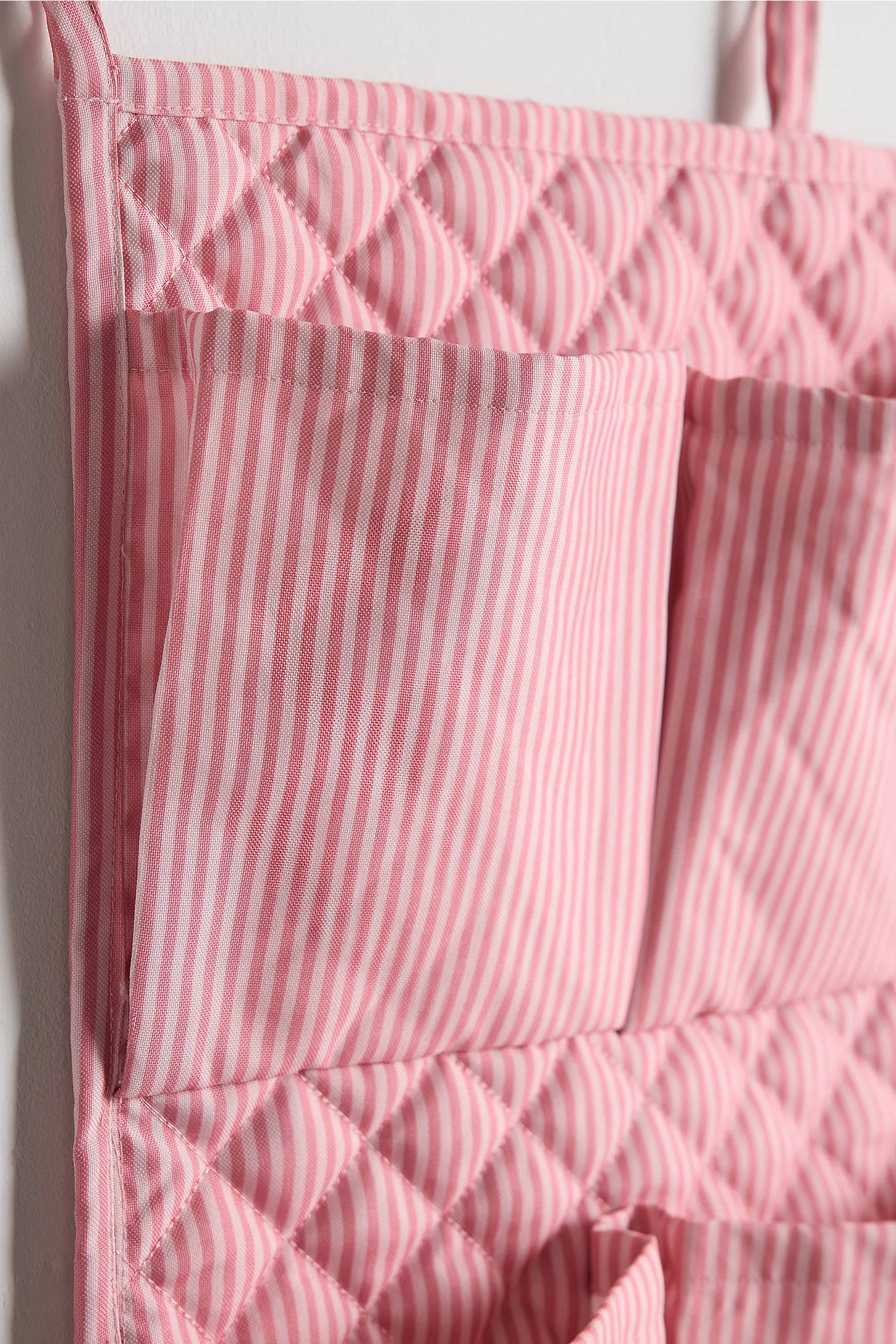 Pink Stripe 9-Pocket Hanging Storage Organiser - Pink 3