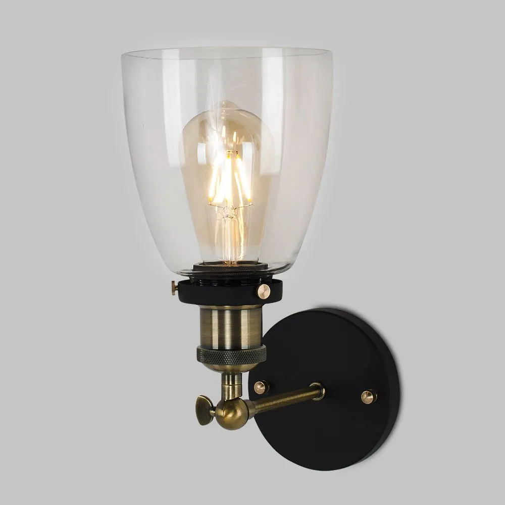 ValueLights Ambrose Industrial Gold Indoor Wall Lantern 4