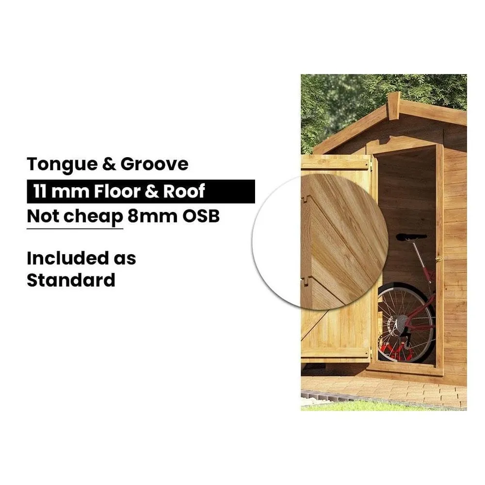 Dunster House Heavy Duty 19mm Log Store Shed 1.8 x 2.5 Pressure Treated Superfelt in Brown 5