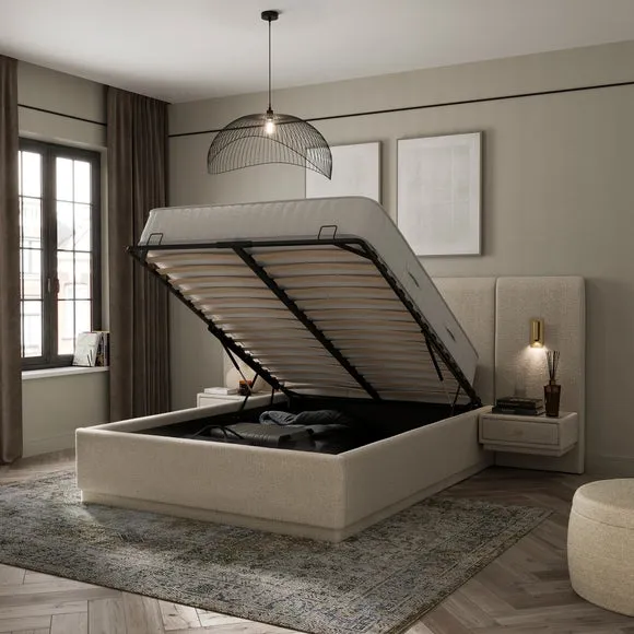 Oversized Ottoman Hotel Bed Frame, Boucle 2