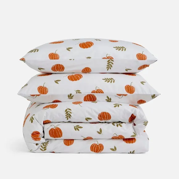 Pumpkin Polycotton Duvet Cover & Pillowcase Set 4