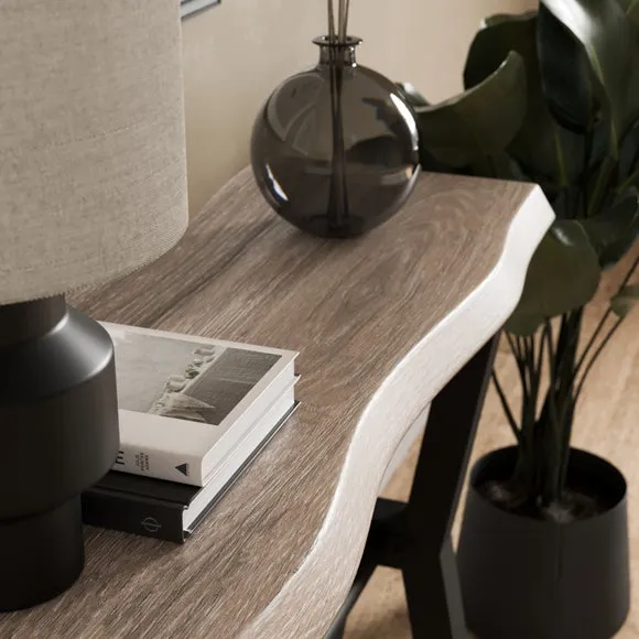 Ezra Console Table, Rustic Wood Effect 3