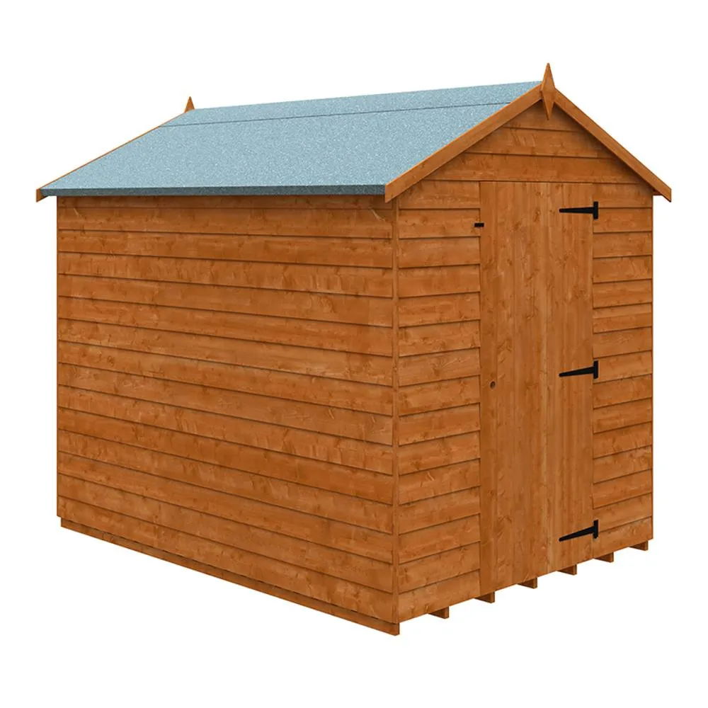 Buttercup Farm 8 x 6 Feet Value Apex 9mm Shed - Solid Wood/Softwood/Pine in Burnt Orange