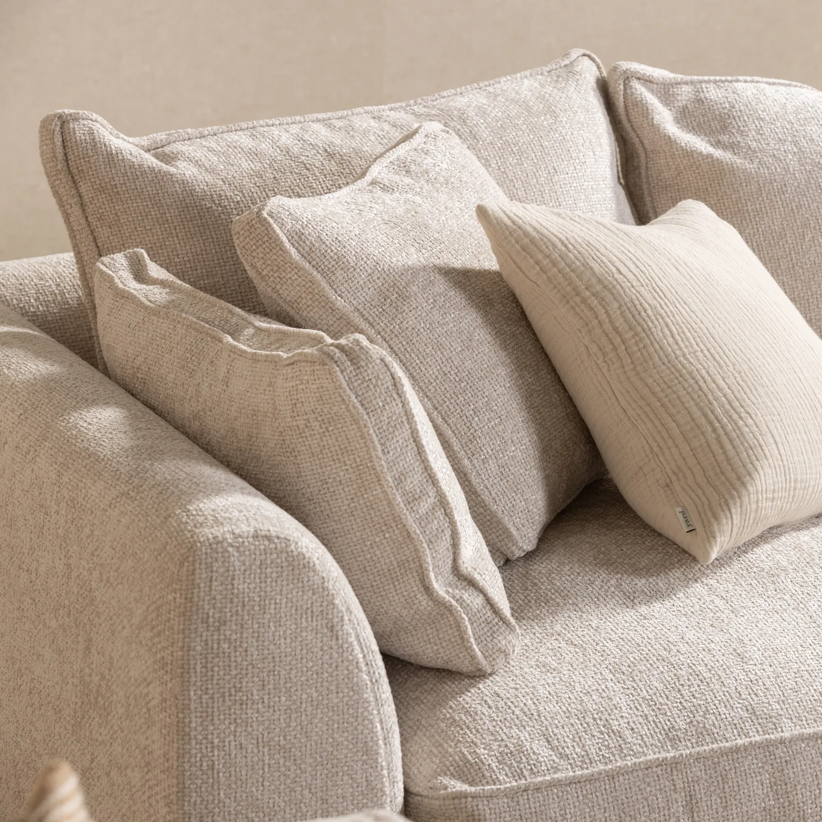Harrington Large Chaise Corner Sofa Right, Neutral Fabric | Barker & Stonehouse 6