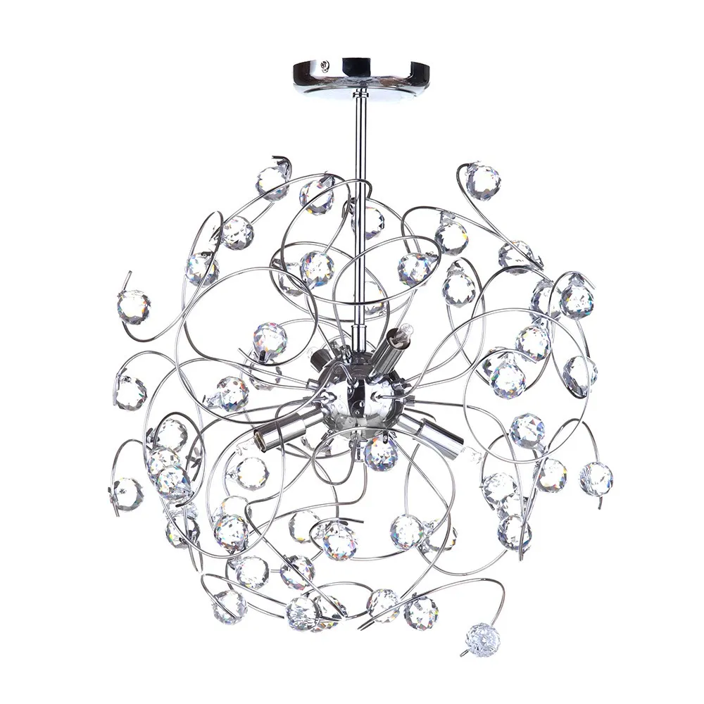 Lila Sputnik Flush Ceiling Light, Chrome