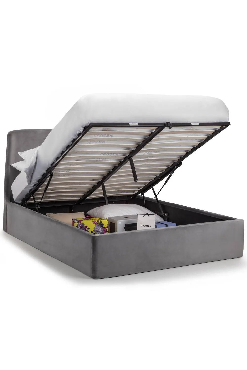 Julian Bowen Frida Upholstered Ottoman Storage Bed in Grey 3
