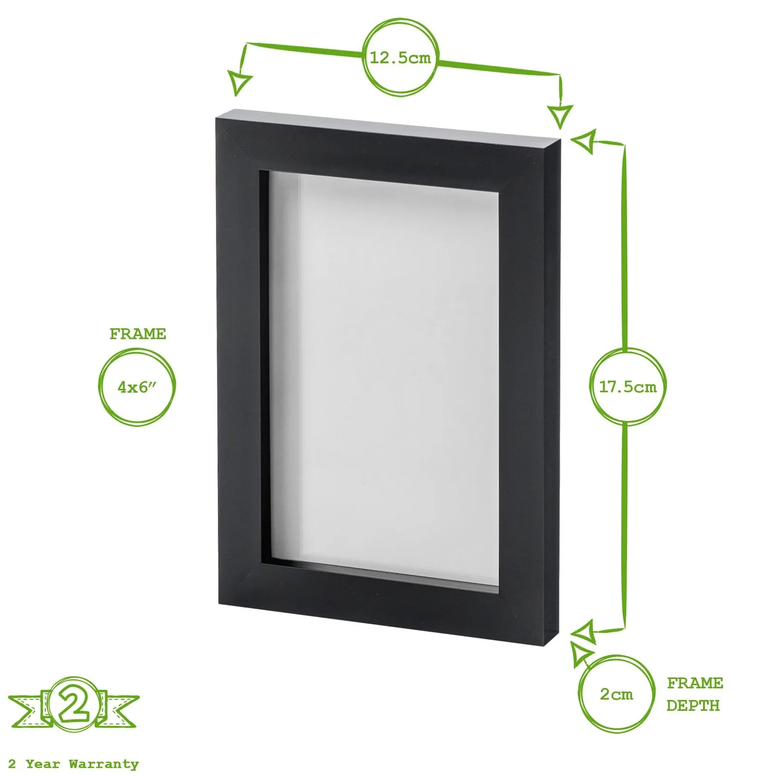Nicola Spring Photo Frames - 4" x 6" - Pack of 2 in White 3