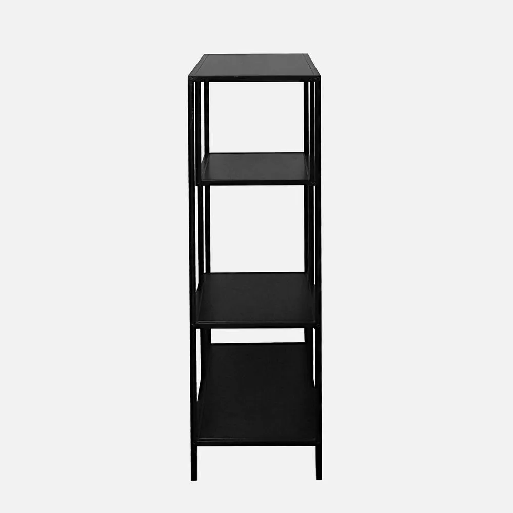 sweeek 4-shelf Asymmetrical Bookshelf In Black Metal 4