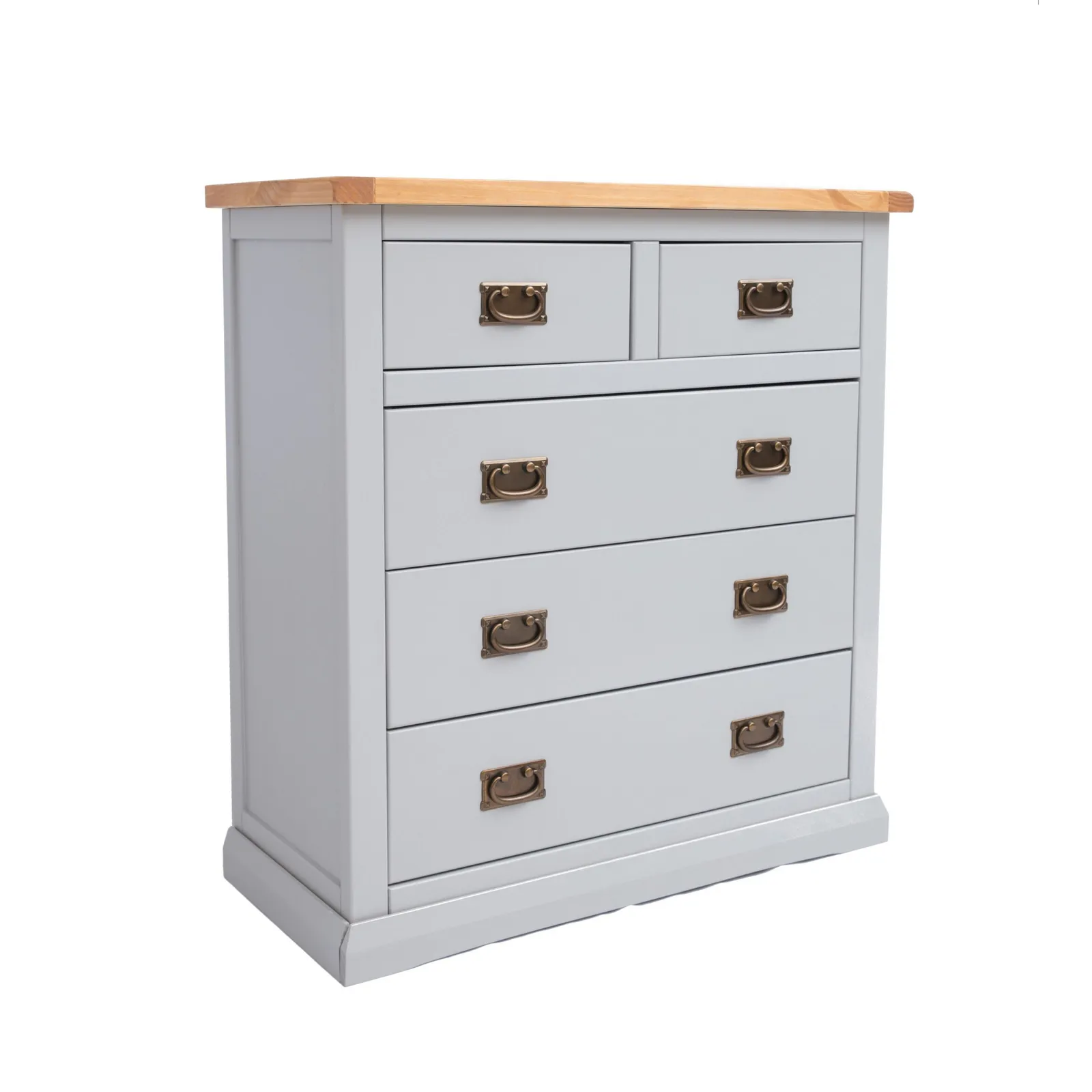 Cabinet Bits Loreo 5 Drawer Chest of Drawers Bras Drop Handle in Light Grey 2