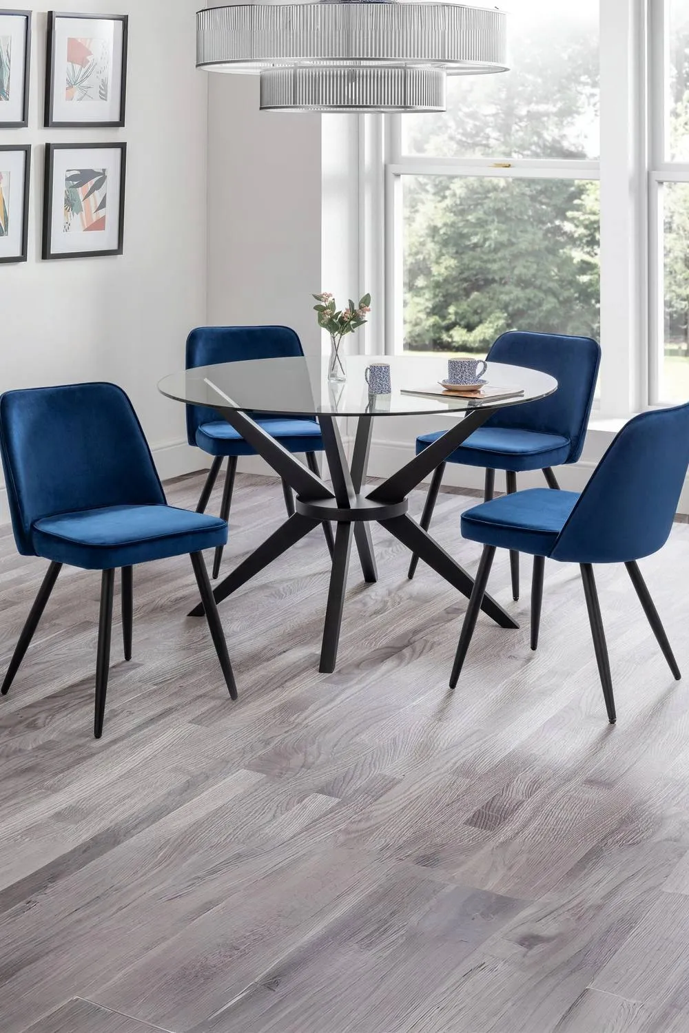 Julian Bowen Burgess Upholstered Dining Chair (Set of 2) in Blue 2