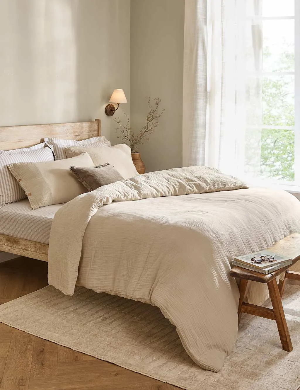 YARD Lark Pure Cotton Bedding Set Natural