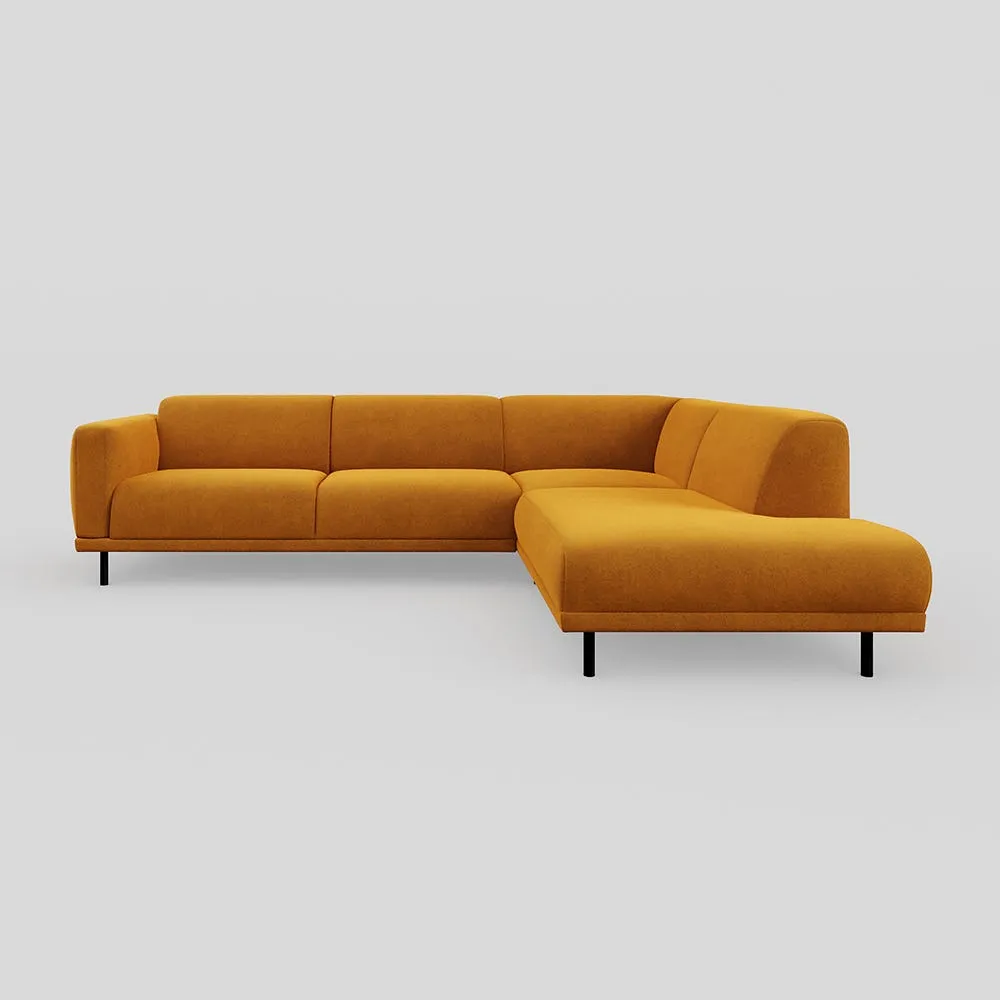 Heal's Harri 3 Str Open End Sofa RHF Smart Luxe Velvet Cognac 1