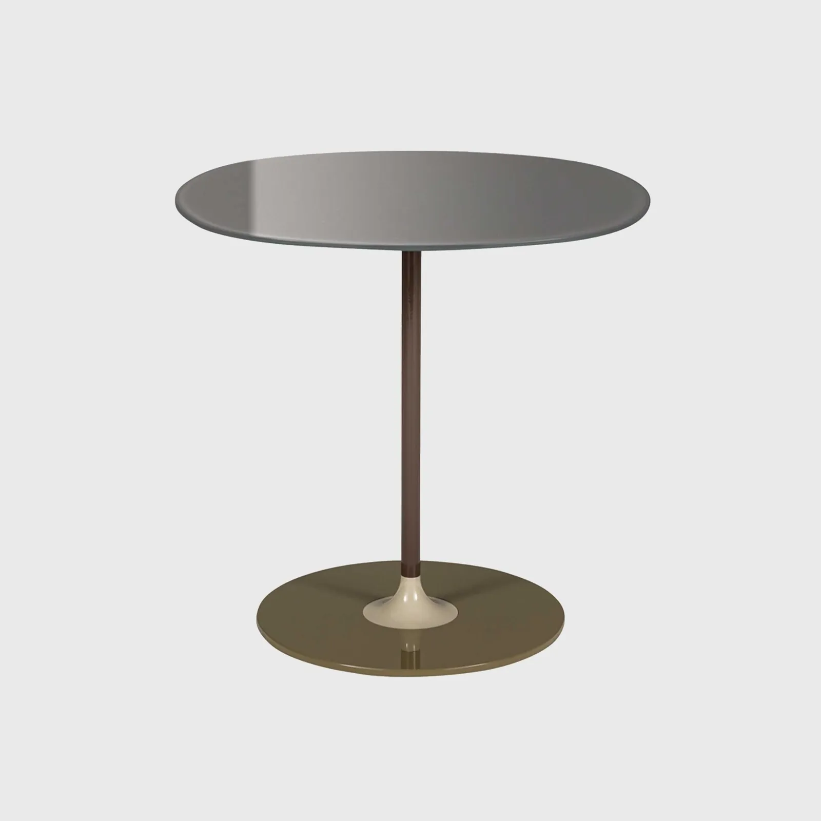 Kartell Thierry Side Table 45X45X45 Grey, Round Glass | Barker & Stonehouse