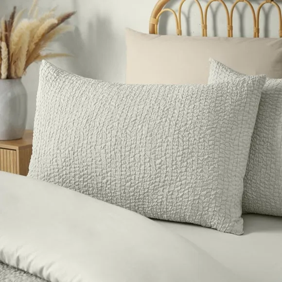 Catherine Lansfield Crinkle Seersucker Duvet Cover & Pillowcase Set 2