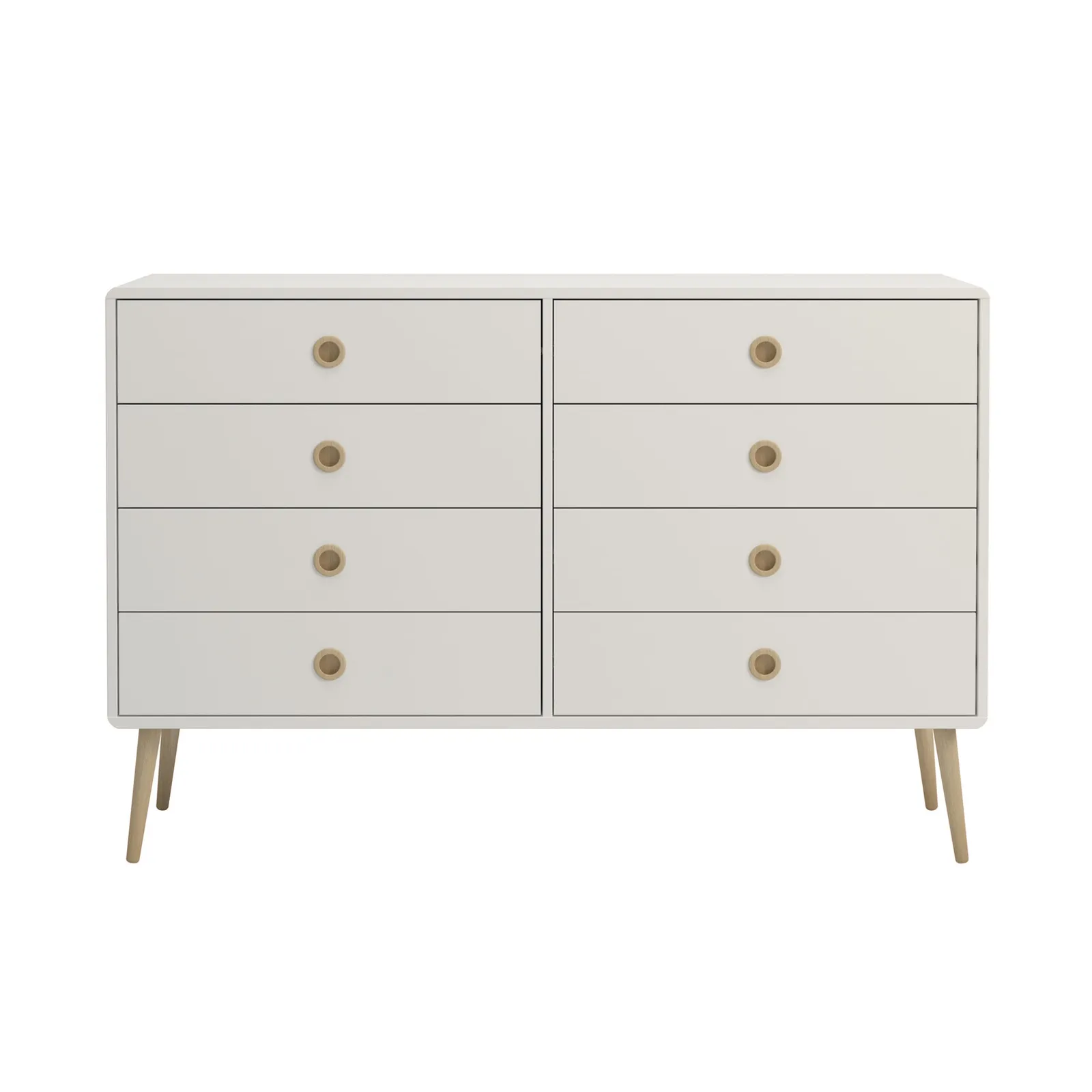 Softline 8 Drawer Wide Chest White