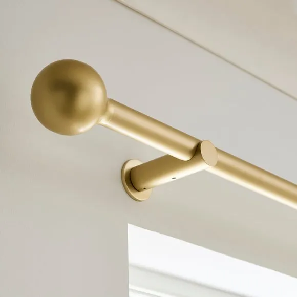 Contemporary Ball Fixed Metal Curtain Pole with Rings 1