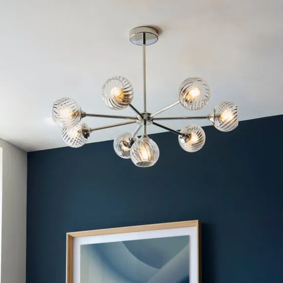 Vogue Asher Art Deco 8 Light Adjustable Ceiling Light