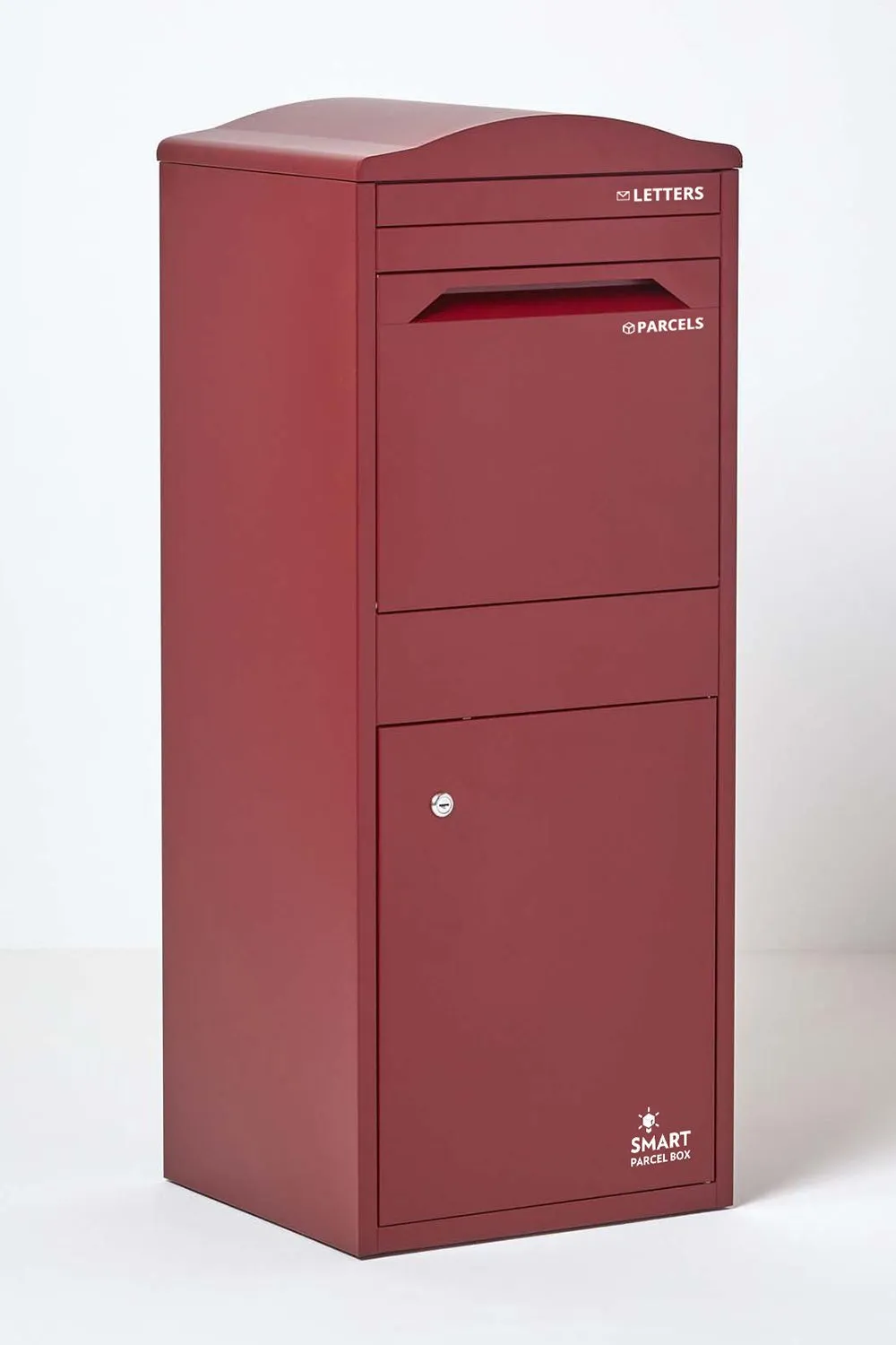 Homescapes Smart Parcel Box® Large Curved Top Front Access Secure Delivery Box in Red