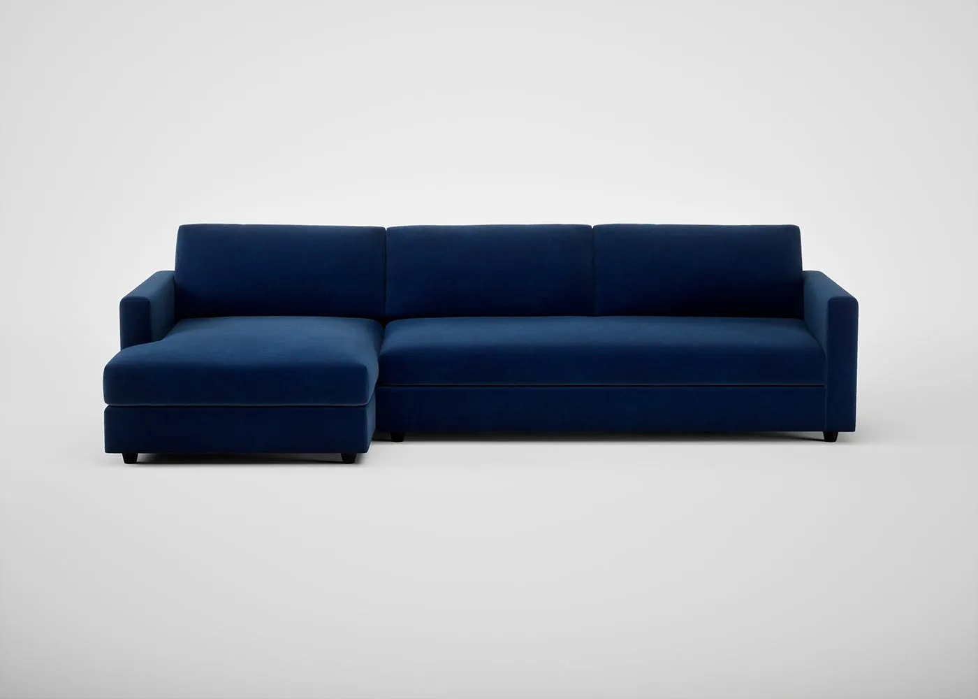 Heal's Nimbus II LHF 4 Seater Corner Chaise Smart Velvet Dusk Black Feet 1