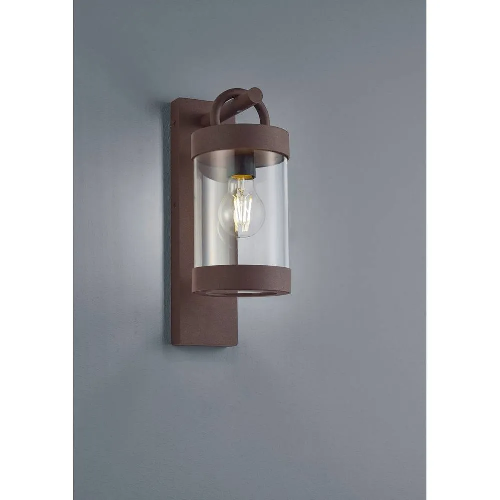 Netlighting Sambesi Modern Outdoor Wall Lantern Rusty IP44 Dusk sensor in Brown 2