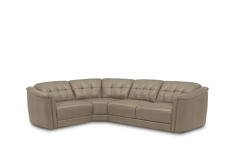 Monarch Small Leather Left Hand Facing Corner Sofa - Montana Barley