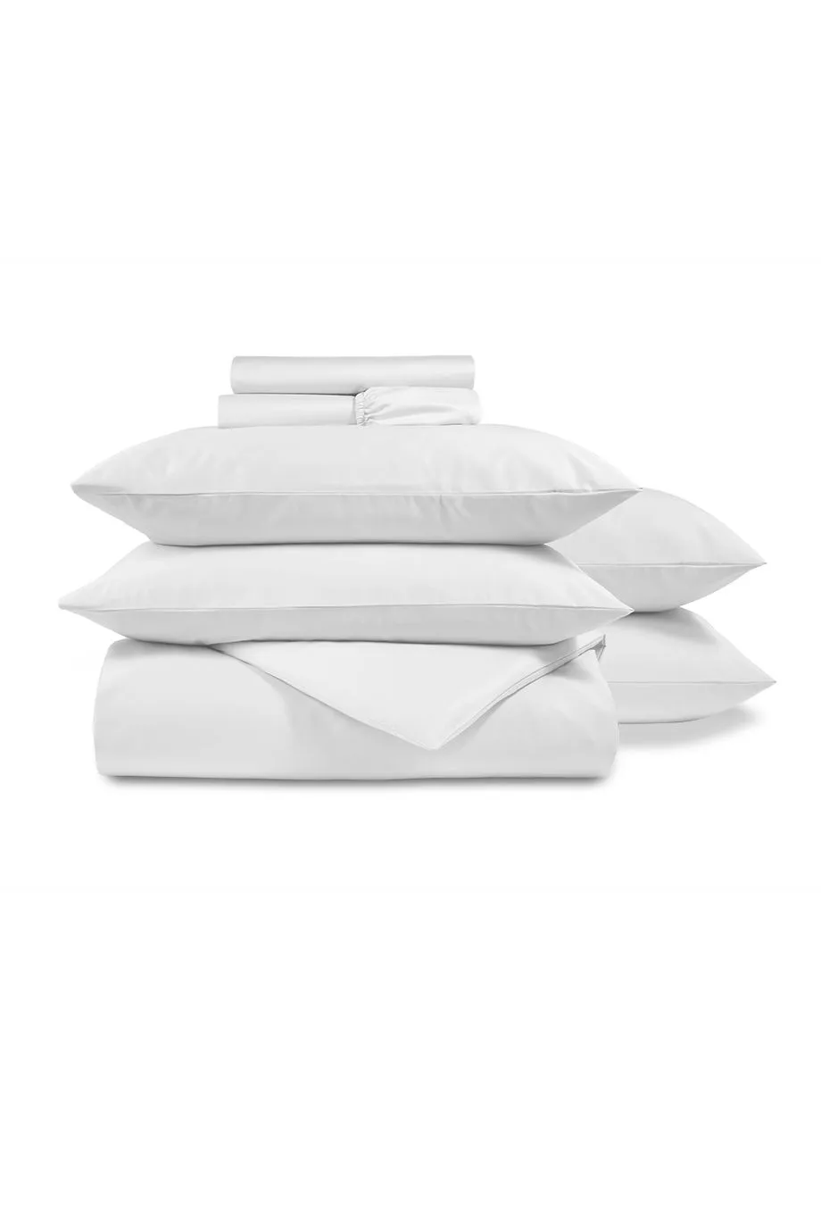 CHRISTY 400TC Luxury Cotton Sateen Plain Dye Bedding Gift Set Bundle in White 3