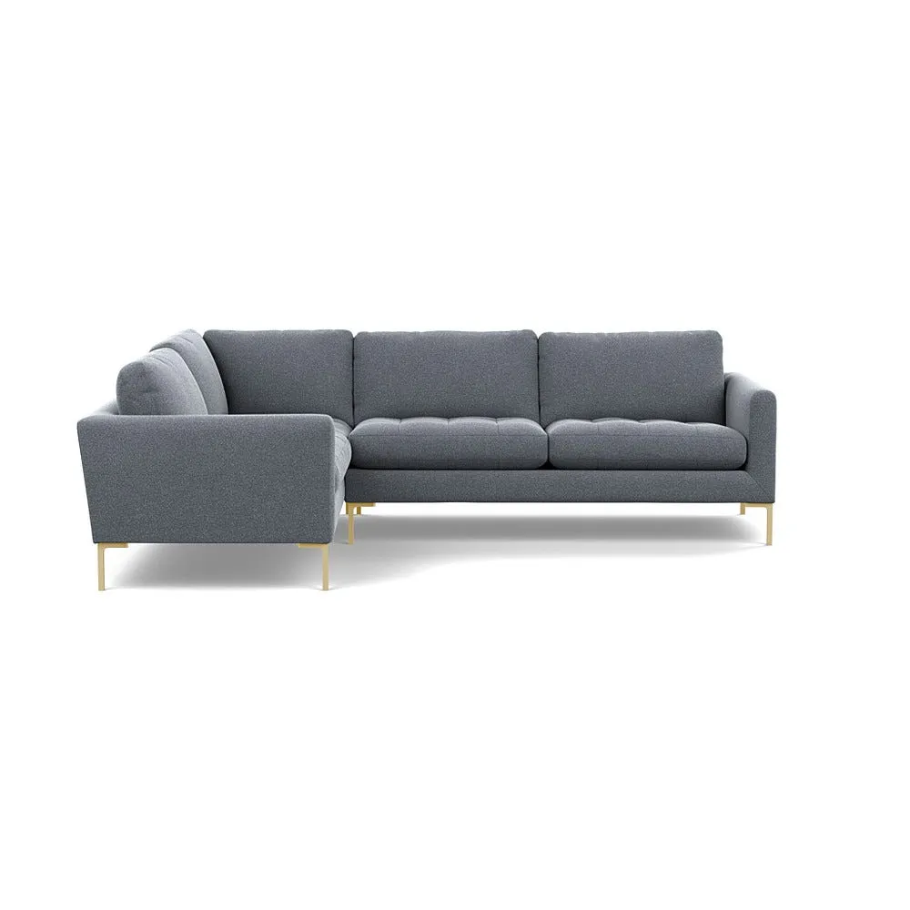 Heal's Eton Left Hand Facing Corner Sofa Textured Boucle Steel Brass Feet 1