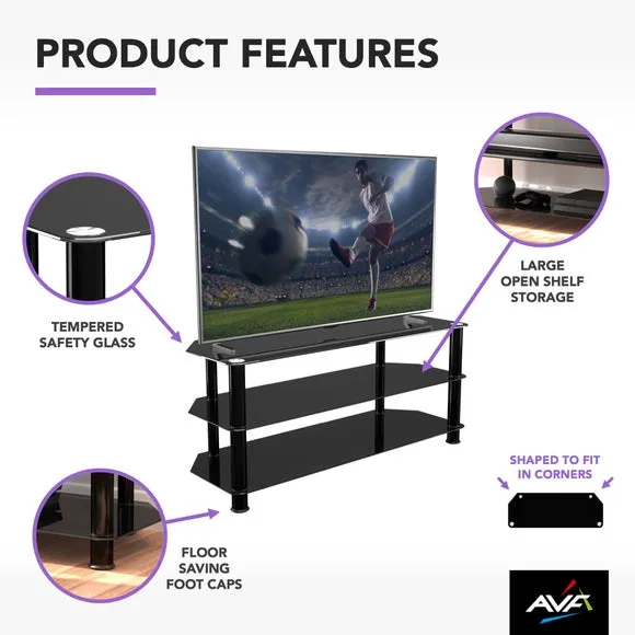 AVF TV Unit, Black Glass for TVs up to 50" 5