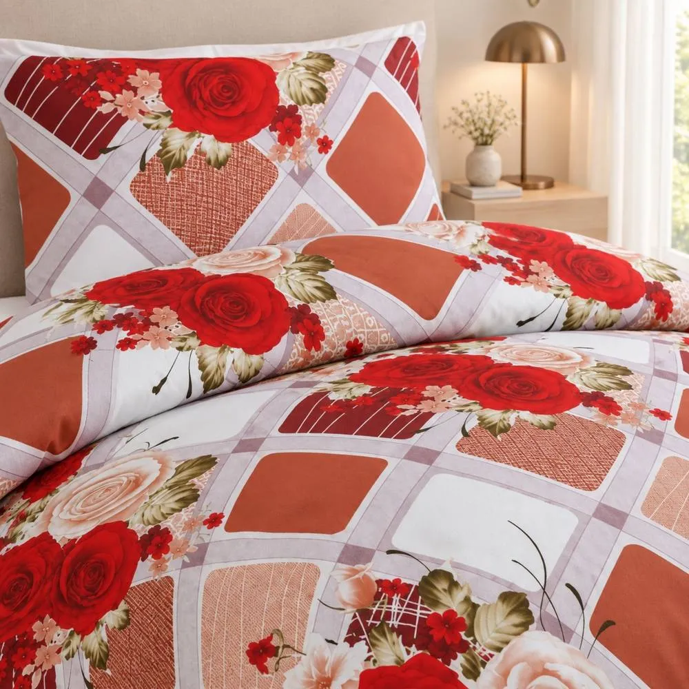 Smart Living Luxury Tribute Floral Printed Duvet Cover & Pillowcase Set 2