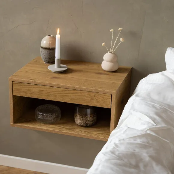 Return - Furniture To Go Cholet 1 Drawer Square Wall Mounted Bedside Table