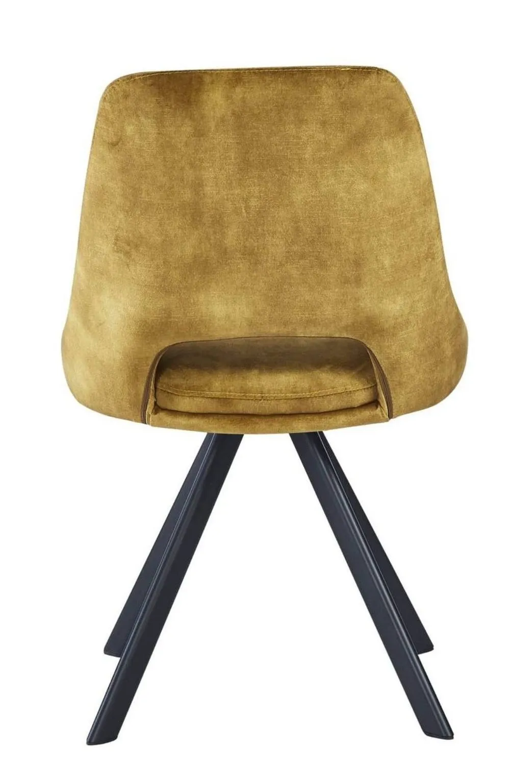 IH Design Flookburgh Mustard Velvet Swivel Dining Chairs Set of 2 6