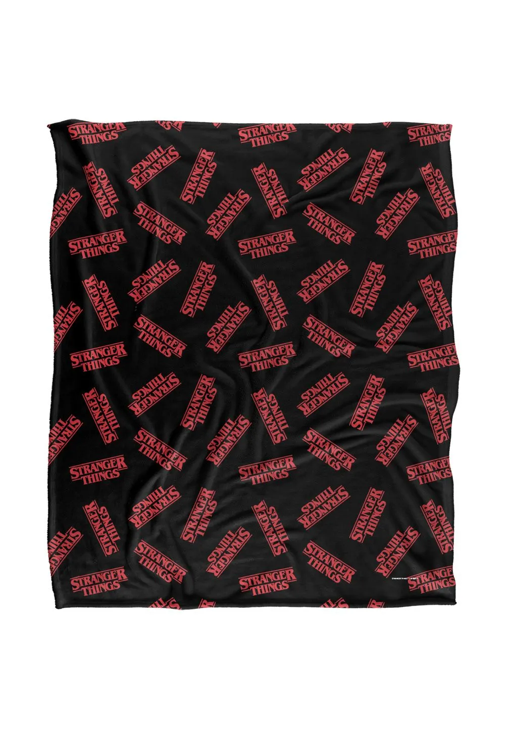 Stranger Things Logo Pattern Officially Licensed Silky Touch Super Soft Throw Blanket 152 x 127 cm in White